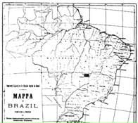 Mapa do Brasil feito pela Missão Cruls. (foto retirada de http://www.cultura.df.gov.br/)