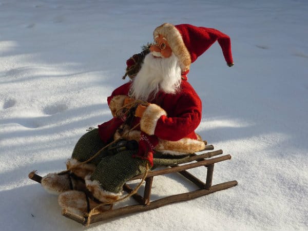 Papai noel no trenó.